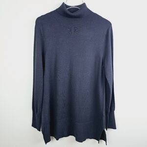 Soft Surroundings Blue-ish Gray Turtleneck Tunic Top NWT